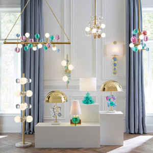   Multicolored Orbs Six-Light Linear Chandelier | Oroa.com