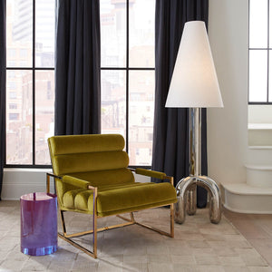   Channeled Velvet Lounge Chair | Oroa.com