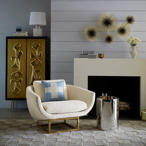   Brass Base Velvet Lounge Chair | Oroa.com