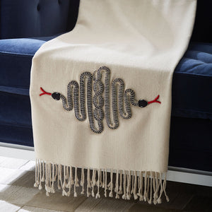   Black Beaded Wool Throw | Oroa.com