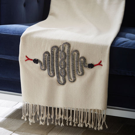   Black Beaded Wool Throw | Oroa.com