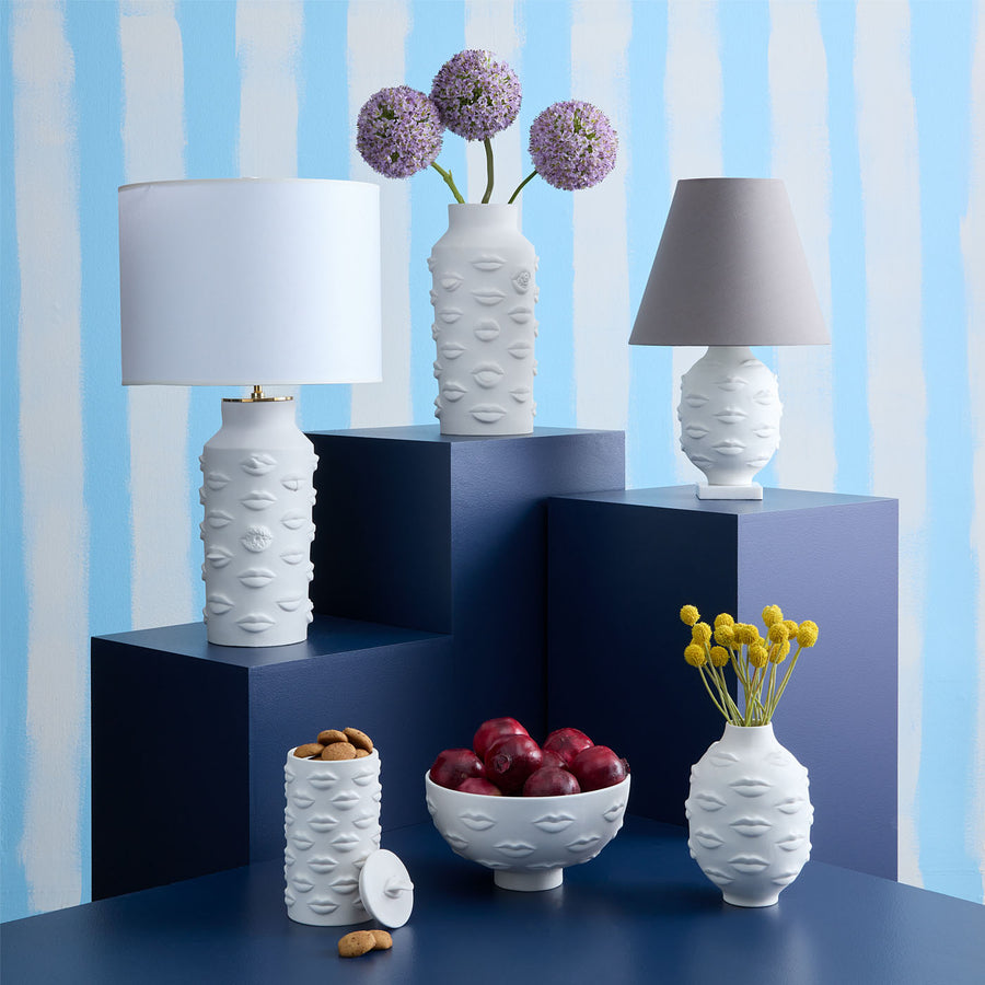   Lips Embossed Porcelain Vase L | Oroa.com