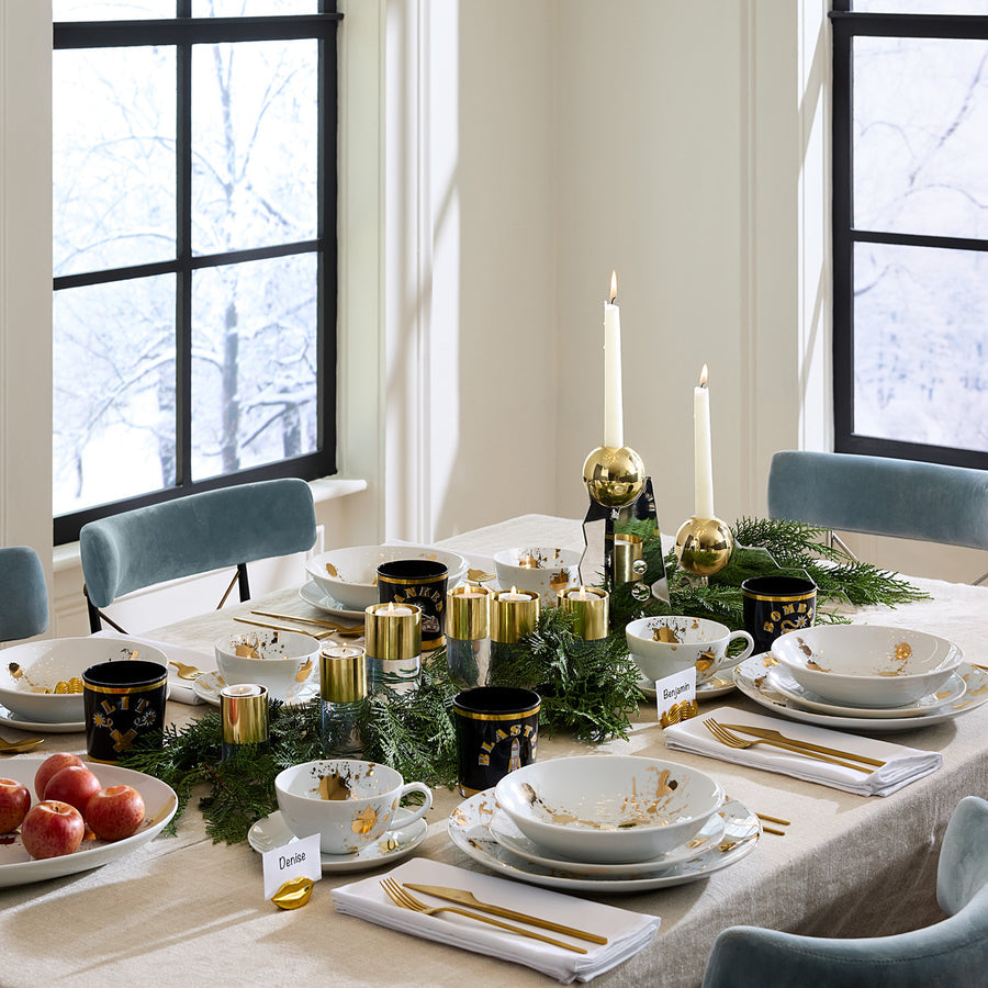   Gold Splatter Porcelain Serving Bowl | Oroa.com