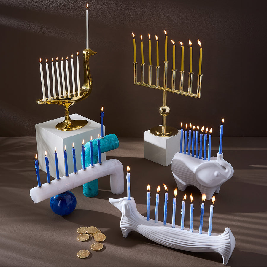   White Stoneware Candle Holder | Oroa.com