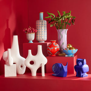   Red Porcelain Round Vase | Oroa.com