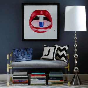   Gray Velvet Bench | Oroa.com