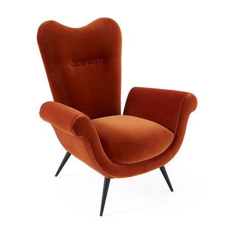   Rolled Arm Velvet Lounge Chair | Oroa.com