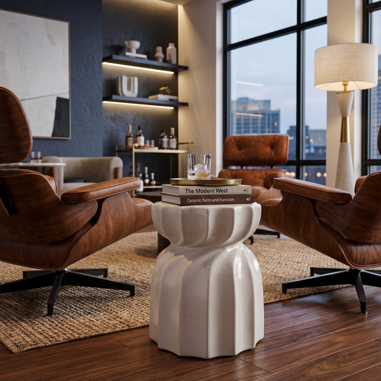   Modern European furniture - Twisted Hourglass Ceramic Garden Stool - www.oroa.com | Oroa.com