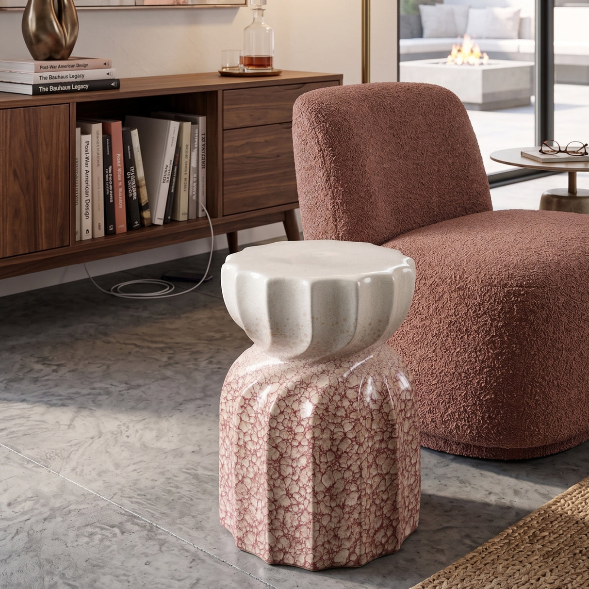   Modern European furniture - Twisted Hourglass Ceramic Garden Stool - www.oroa.com | Oroa.com