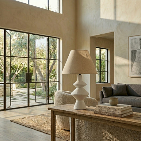   Modern European furniture - White Empire Linen Table Lamp - www.oroa.com | Oroa.com