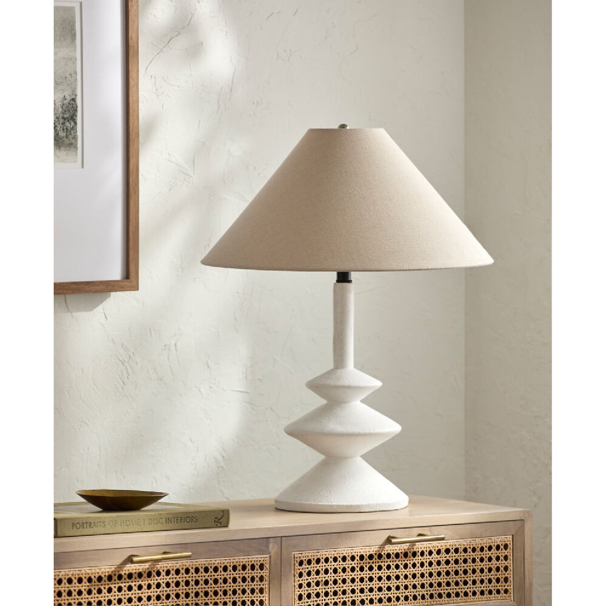   Modern European furniture - White Empire Linen Table Lamp - www.oroa.com | Oroa.com