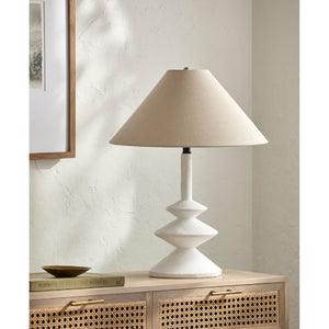   Modern European furniture - White Empire Linen Table Lamp - www.oroa.com | Oroa.com