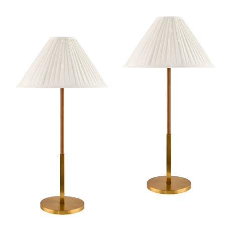   Modern European furniture - White Cotton Accent Table Lamps (2) - www.oroa.com | Oroa.com