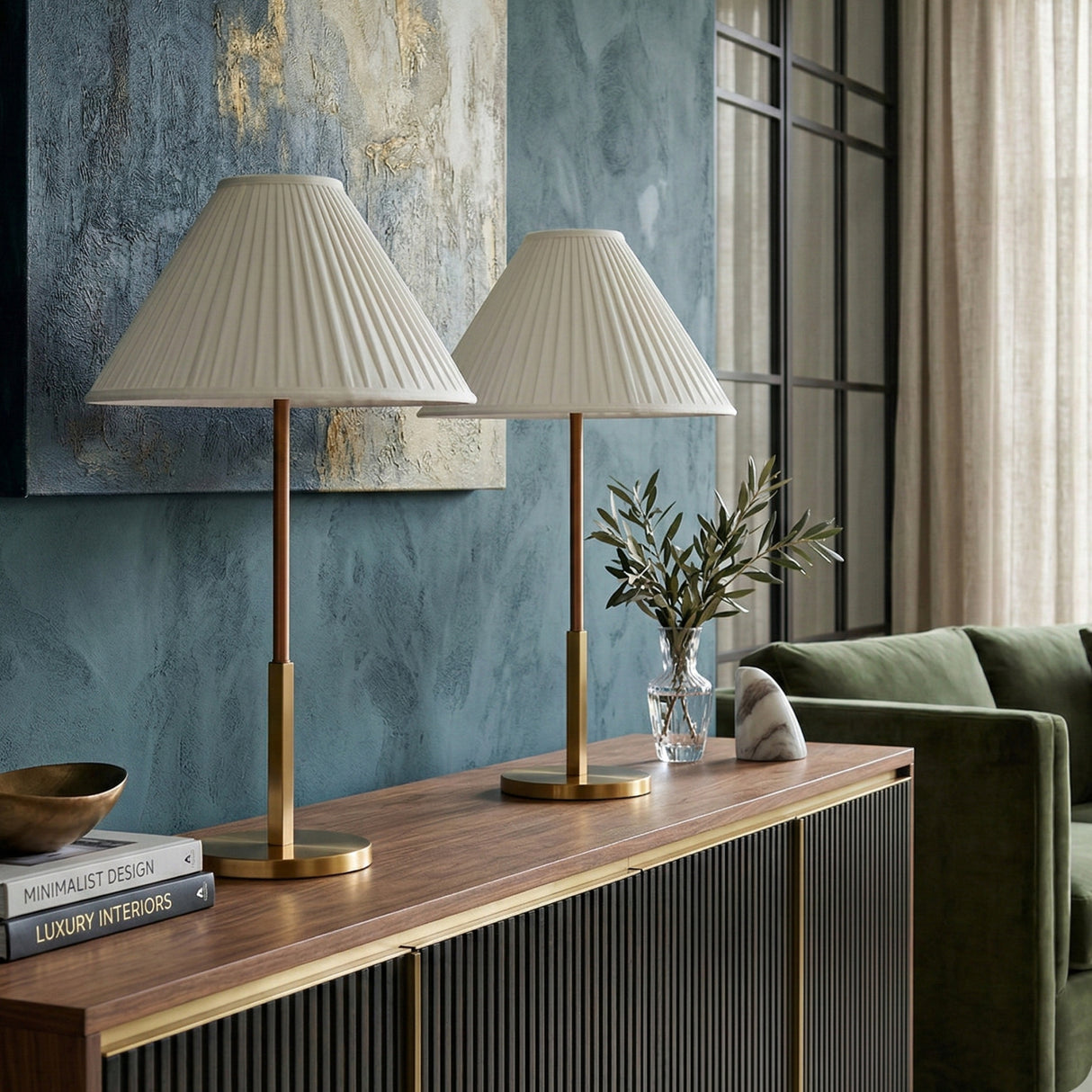   Modern European furniture - White Cotton Accent Table Lamps (2) - www.oroa.com | Oroa.com