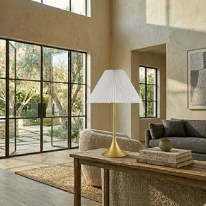   Modern European furniture - White Cotton Pleated Table Lamp - www.oroa.com | Oroa.com