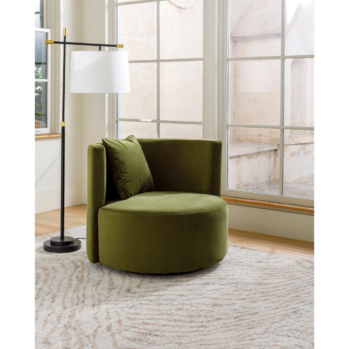   Modern European furniture - Ivory Linen Accent Floor Lamp - www.oroa.com | Oroa.com