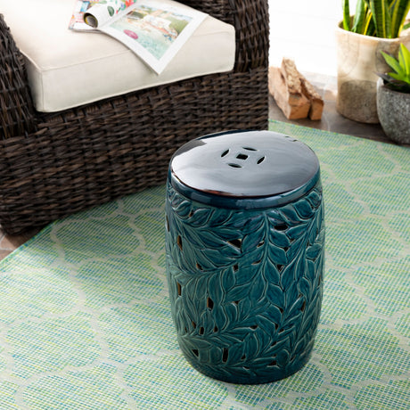   Modern European furniture - Carved Green Ceramic Garden Stool - www.oroa.com | Oroa.com