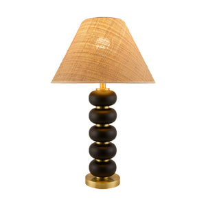   Modern European furniture - Black Wooden Seagrass Table Lamp - www.oroa.com | Oroa.com