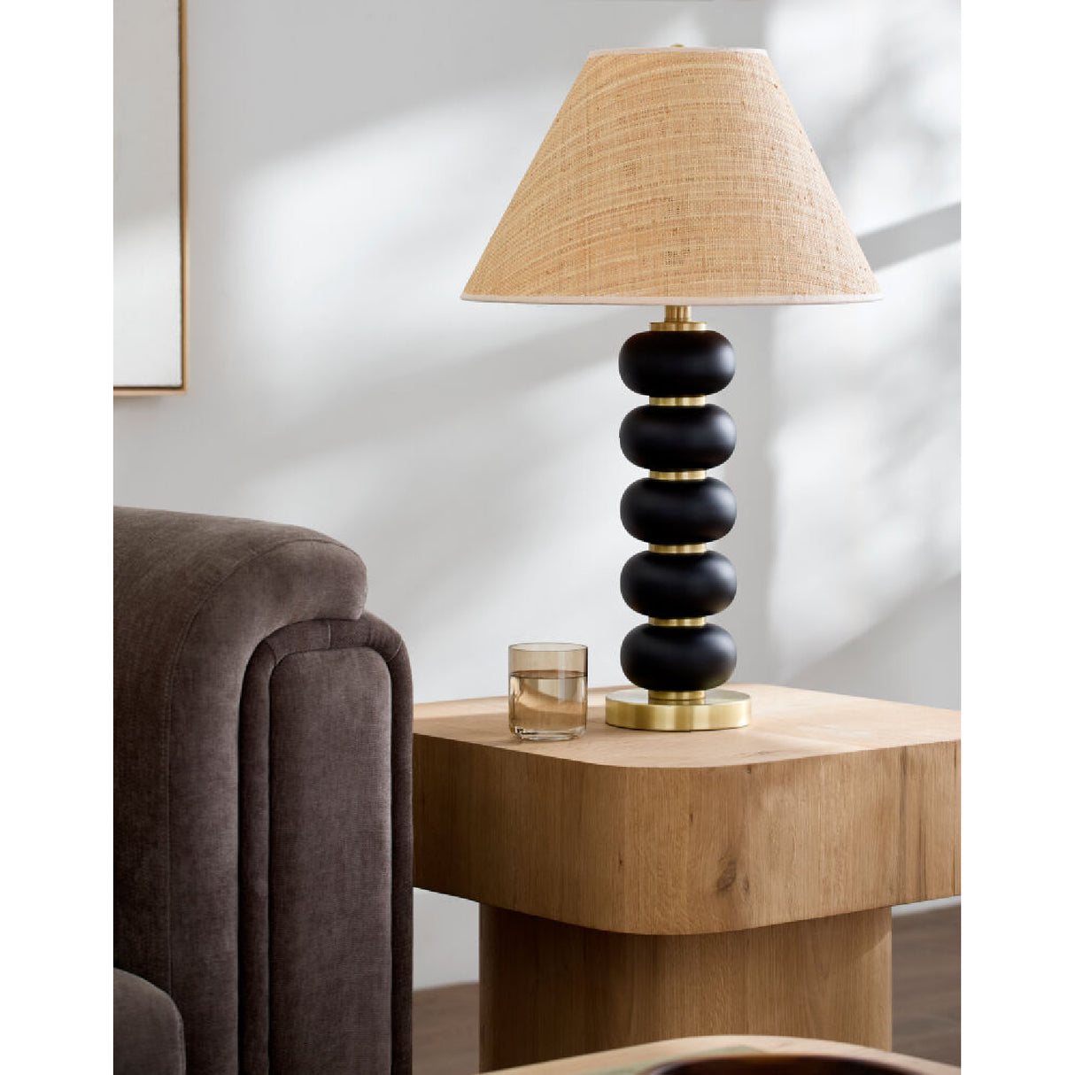   Modern European furniture - Black Wooden Seagrass Table Lamp - www.oroa.com | Oroa.com