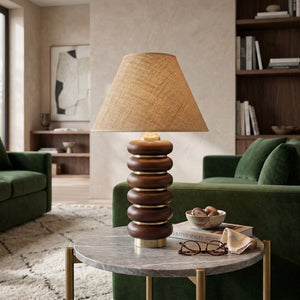   Modern European furniture - Brown Wooden Seagrass Table Lamp - www.oroa.com | Oroa.com