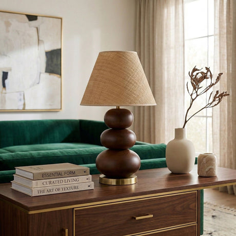   Modern European furniture - Brown Wooden Seagrass Table Lamp - www.oroa.com | Oroa.com