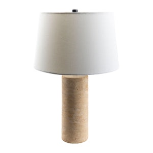   Modern European furniture - Beige Travertine Accent Table Lamp - www.oroa.com | Oroa.com