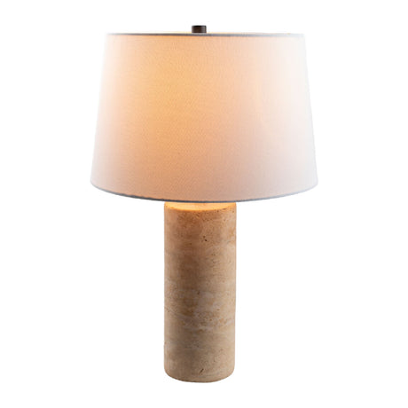   Modern European furniture - Beige Travertine Accent Table Lamp - www.oroa.com | Oroa.com