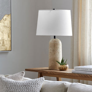   Modern European furniture - Travertine Base Accent Table Lamp - www.oroa.com | Oroa.com