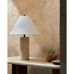   Modern European furniture - Beige Travertine Table Lamp - www.oroa.com | Oroa.com