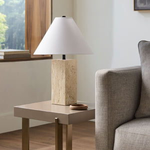   Modern European furniture - Beige Travertine Table Lamp - www.oroa.com | Oroa.com