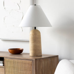   Modern European furniture - Empire Shade Travertine Table Lamp - www.oroa.com | Oroa.com