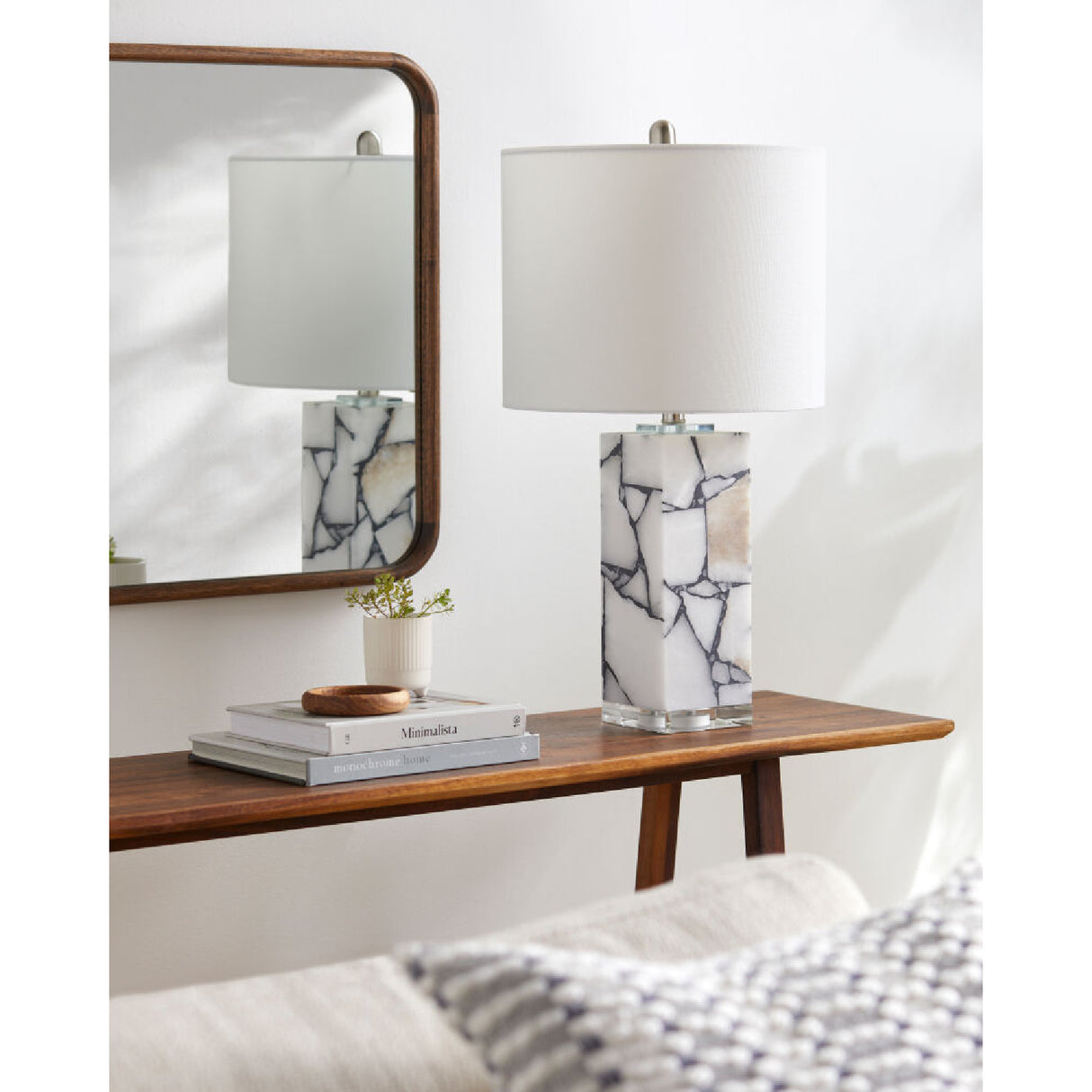   Modern European furniture - White Marble Accent Table Lamp - www.oroa.com | Oroa.com