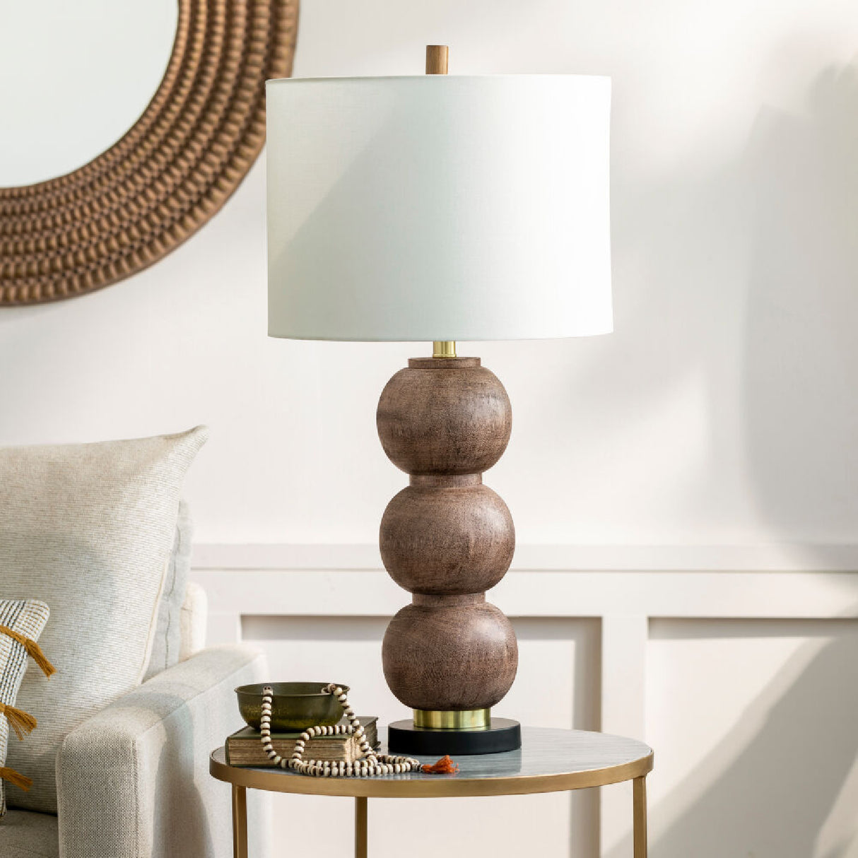   Modern European furniture - Brown Sphere Base Table Lamp - www.oroa.com | Oroa.com