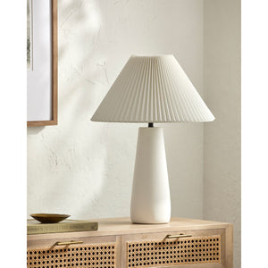   Modern European furniture - Pleated White Cotton Table Lamp - www.oroa.com | Oroa.com