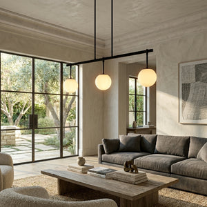   Modern European furniture - White Sphere 6-Light Linear Chandelier - www.oroa.com | Oroa.com