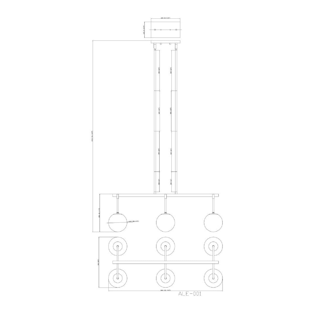   Modern European furniture - White Sphere 6-Light Linear Chandelier - www.oroa.com | Oroa.com
