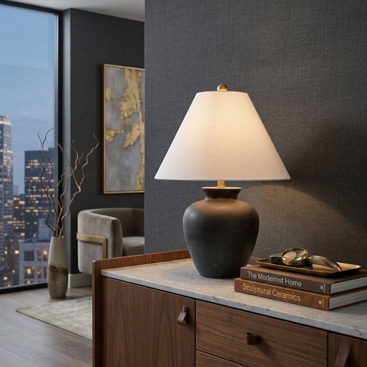   Modern European furniture - Textured Ceramic Accent Table Lamp - www.oroa.com | Oroa.com