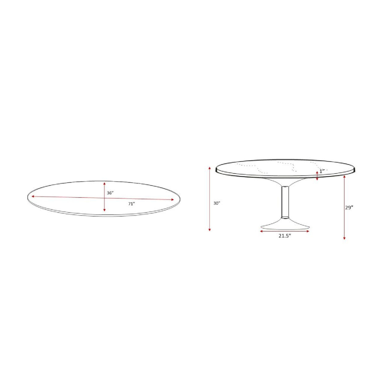   Modern furniture - Oval Pedestal Dining Table - www.oroa.com | Oroa.com