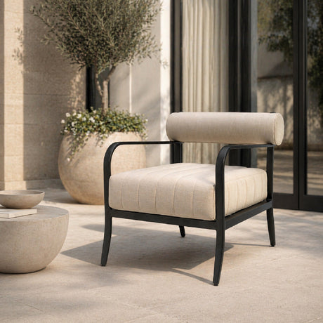   Modern European furniture - Black Aluminum Outdoor Accent Chair - www.oroa.com | Oroa.com