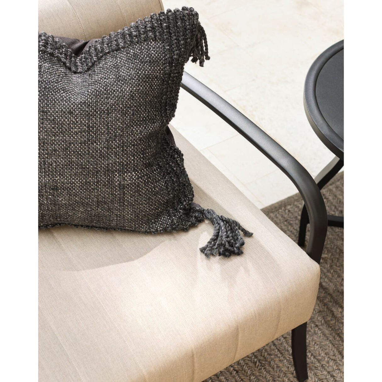   Modern European furniture - Black Aluminum Outdoor Loveseat - www.oroa.com | Oroa.com