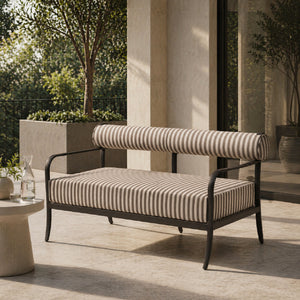   Modern European furniture - Black Aluminum Outdoor Loveseat - www.oroa.com | Oroa.com