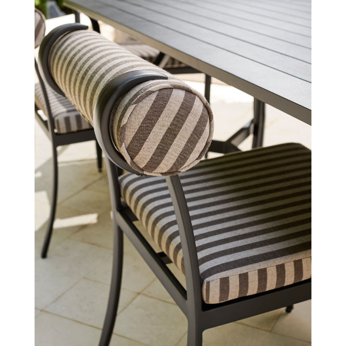   Modern European furniture - Black Aluminum Outdoor Dining Chairs (2) - www.oroa.com | Oroa.com