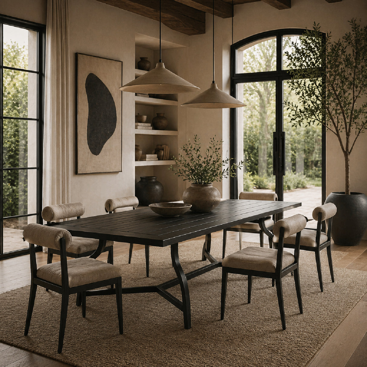   Modern European furniture - Black Aluminum Outdoor Dining Table - www.oroa.com | Oroa.com