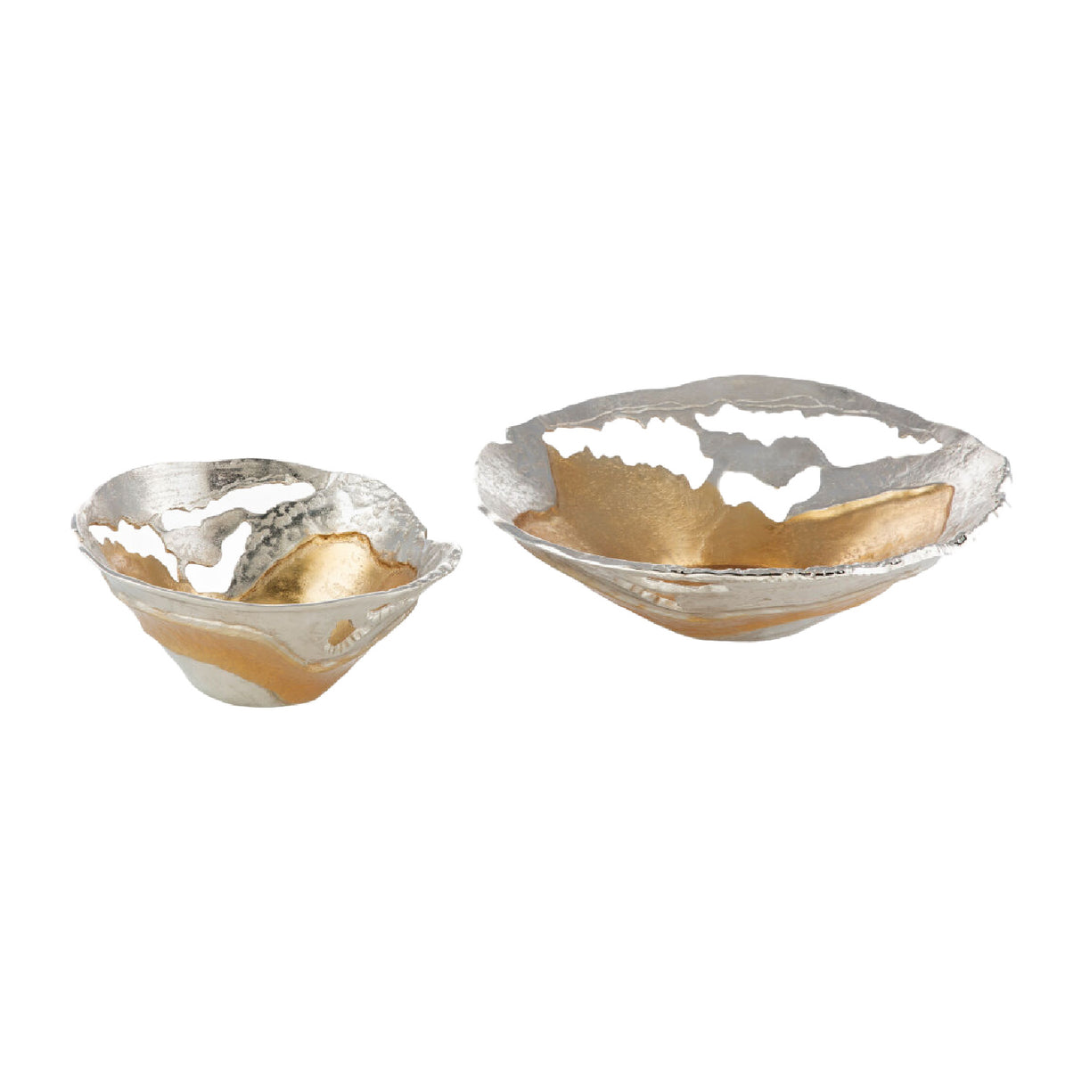   Modern European furniture - Antiqued Aluminum Decorative Bowls (2) - www.oroa.com | Oroa.com
