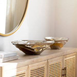   Modern European furniture - Antiqued Aluminum Decorative Bowls (2) - www.oroa.com | Oroa.com