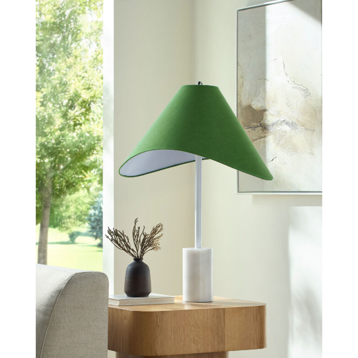   Modern European furniture - Marble Base Cotton Table Lamp - www.oroa.com | Oroa.com