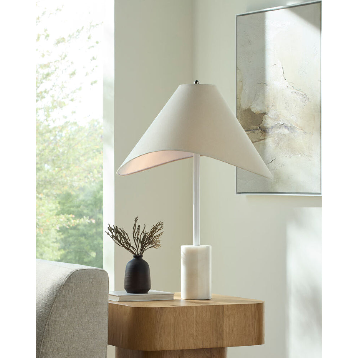   Modern European furniture - Marble Base Cotton Table Lamp - www.oroa.com | Oroa.com