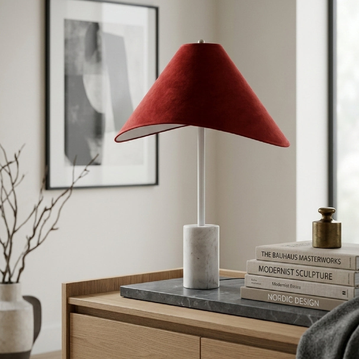   Modern European furniture - Marble Base Cotton Table Lamp - www.oroa.com | Oroa.com