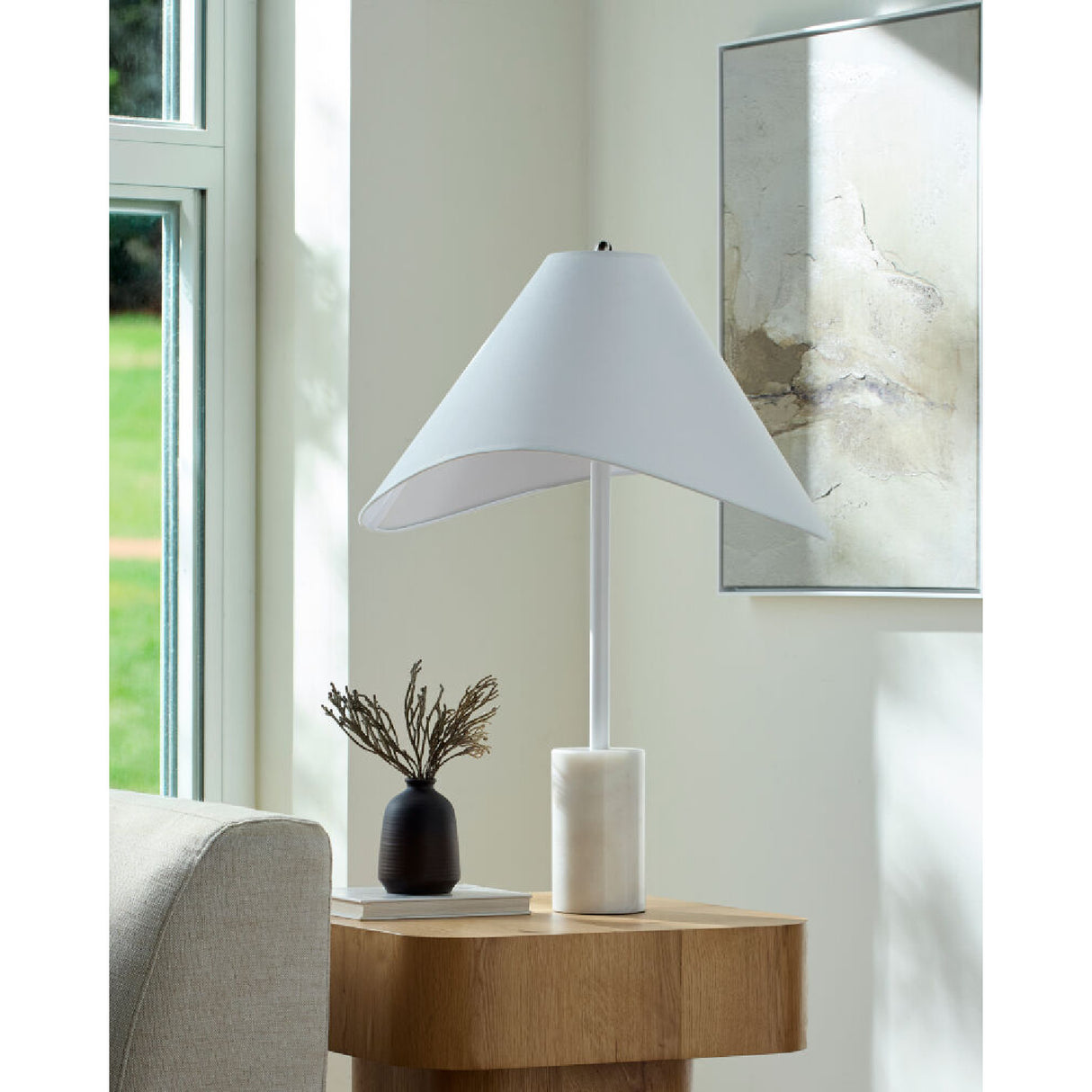   Modern European furniture - Marble Base Cotton Table Lamp - www.oroa.com | Oroa.com