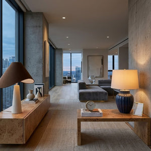   Modern European furniture - Blue Ceramic Accent Table Lamp - www.oroa.com | Oroa.com